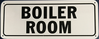 Boiler Room Sign (Metal) (4"x10")
