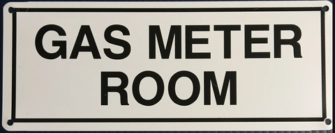 Gas Meter Room Sign (Metal) (4"x10")