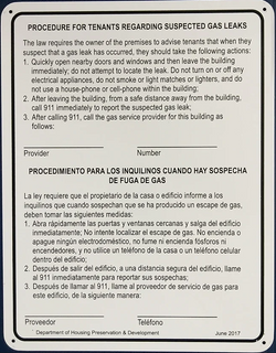 Gas Leak Procedure Sign (Metal) (8 1/2" x 11")