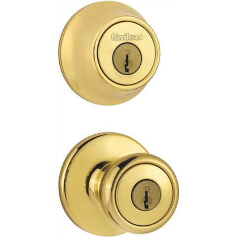 Combo Entry Lock & Single Cylinder Deadbolt (Polished Brass)