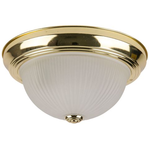 Dome Fixture (11") (Polished Brass) (Frosted Glass)