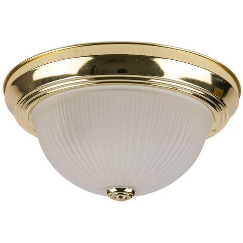 Dome Fixture (E26) (Polished Brass) (Frosted Glass) (11")