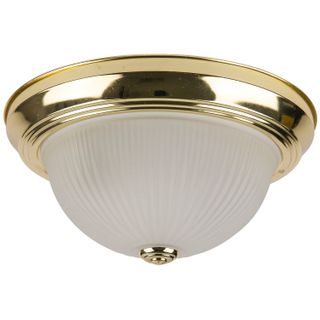 Dome Fixture (11") (Polished Brass) (Frosted Glass)