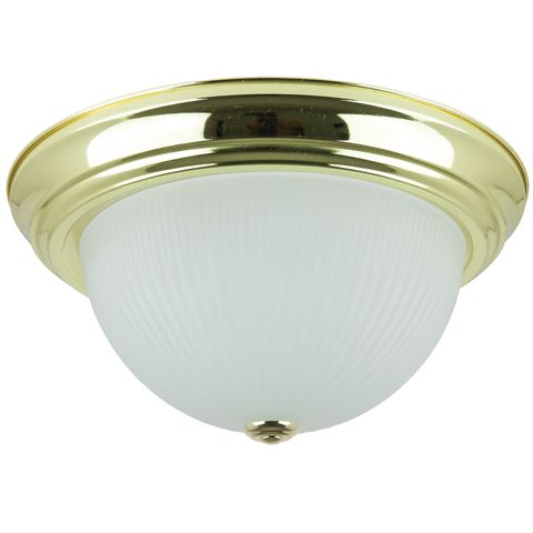 Dome Fixture (E26) (Polished Brass) (Frosted Glass) (13")