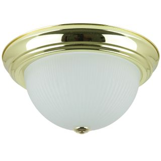 Dome Fixture (13") (Polished Brass) (Frosted Glass)