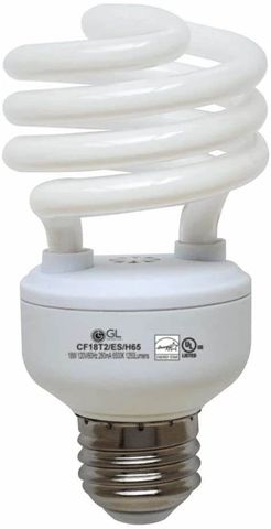 CF Mini Spiral Light Bulb (E26) (18 Watt) (65K)