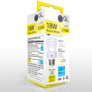 CF Mini Spiral Light Bulb (E26) (18 Watt) (27K)