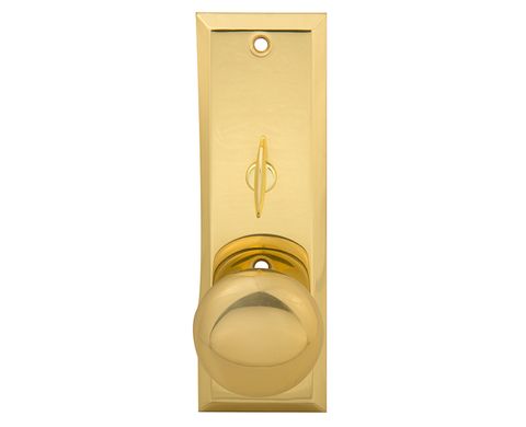 Escutcheon Plate w/ Solid Brass Knob & Turner (2 1/4" x 7")