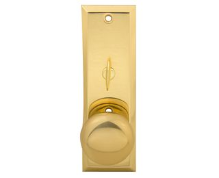 Escutcheon Plate w/ Solid Brass Knob & Turner (2 1/4" x 7")