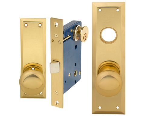 Marks Vestibule Mortise Lockset w/o Buttons (RH)