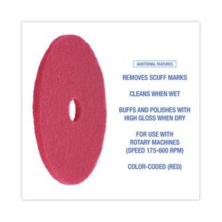 13" Red Floor Pad (5 Case)