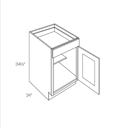 Oak Base Cabinet (12")