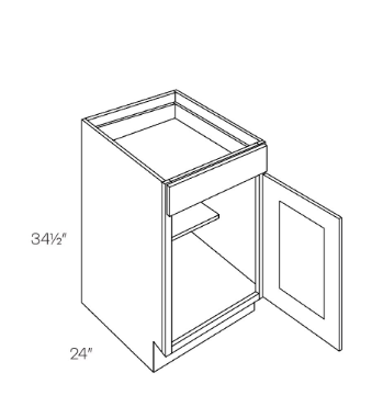Oak Base Cabinet (15")
