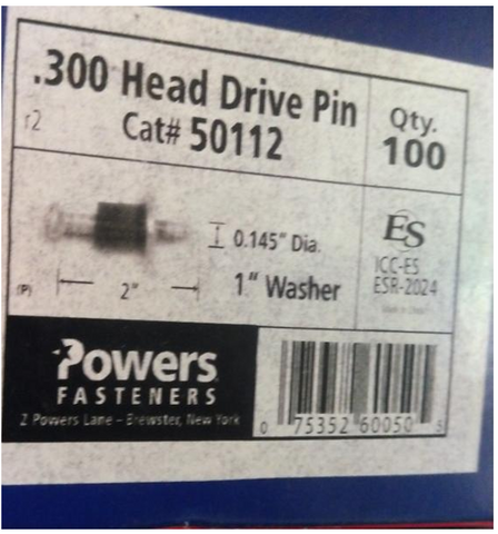2" Drive Pin w/ Washer (50 Pack)