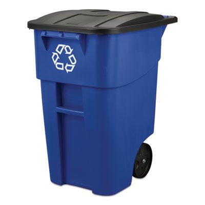 Brute Roll Out Container w/ Lid (50 Gal) (Blue)