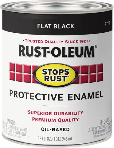 Stops Rust Oil Based Black Paint  (Flat) (Quart)