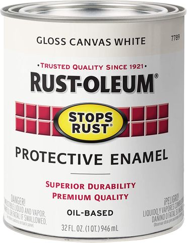 Stops Rust Oil Based Canvas White Paint  (Gloss) (Quart)