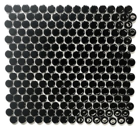 3/4" Penny Round Mosaic Tiles (Black)