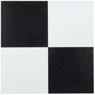 Vinyl Self Stick Floor Tile (45 Sq Ft) (103) (Black & White)