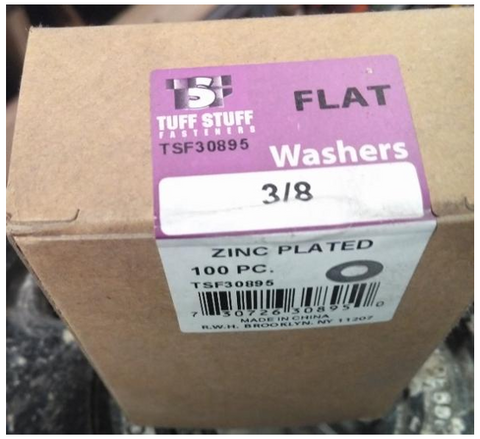 Flat Washer (Metal) (100 Pack) (3/8")