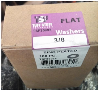 Flat Washer (Metal) (100 Pack) (3/8")