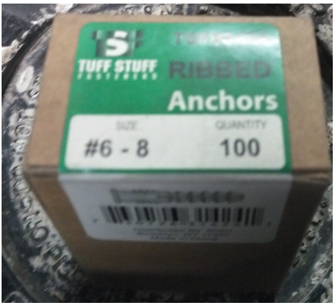 6 - 8 Plastic Ribbed Anchor (100 Pack)