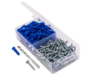 10 - 12 Screw & Anchor Kit w/ 1/4" x 4" Masonry Bit (200 Piece)