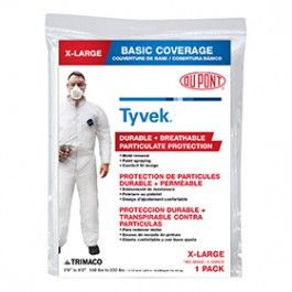 Tyvek Elastic-Cuff Hooded Coveralls w/Boots White (2 XL)