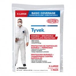 Tyvek Elastic-Cuff Hooded Coveralls w/Boots White (2 XL)