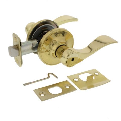 Wave Lever Lockset (Polished Brass) (Privacy)