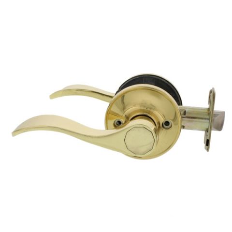 Wave Lever Lockset (Polished Brass) (Passage)