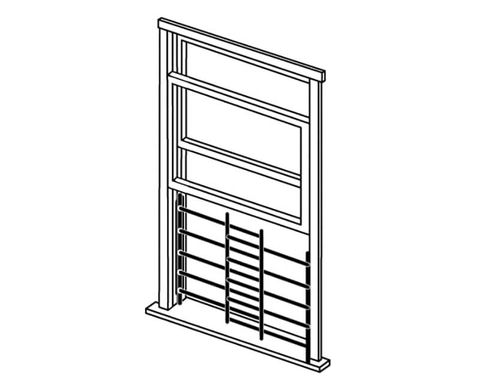 Window Guard w/ Brackets (25" H x 22"-38" W) (5 Bar)