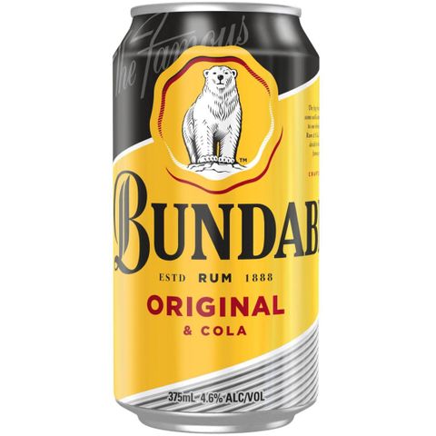 Bundaberg Yellow & Cola Can 4x6 375ml-24