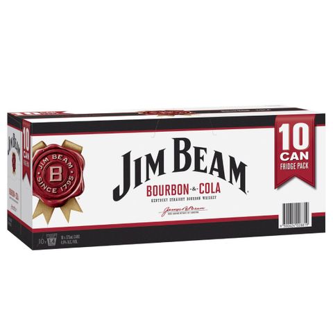 Jim Beam WHITE & Cola Can 10PK x3