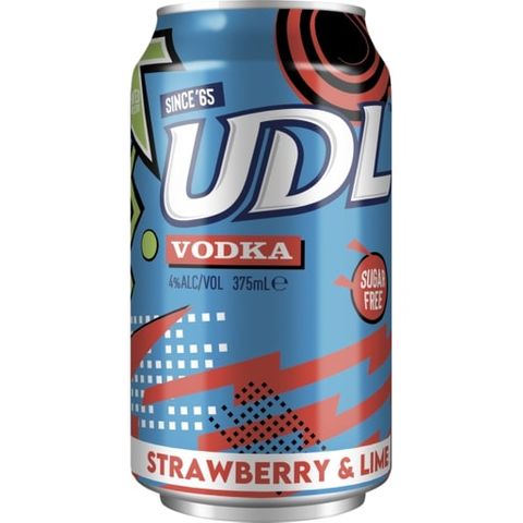 UDL Zero Vodka Strawberry Lime 375ml-24