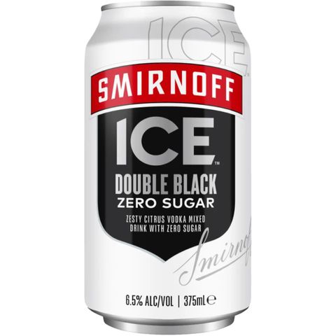Smirnoff Double Black ZERO Can 375ml x24