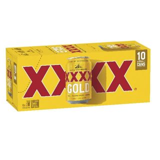 XXXX Gold 330ml Can 10PK X3