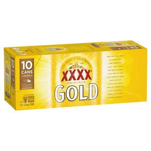 XXXX Gold 330ml Can 10PK X3