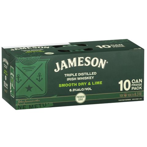 Jameson & Dry Lime 6.3% 375ml Can 10PKx3
