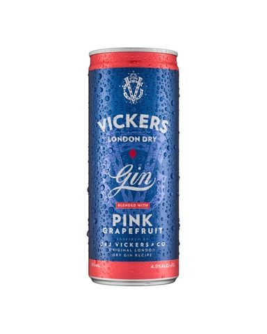 Vickers Gin & Pink Grapefruit 250ml-24