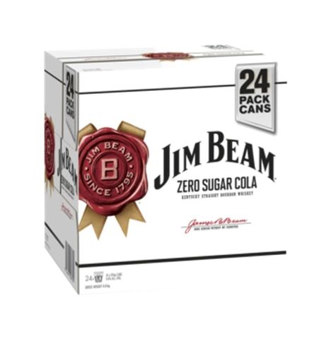Jim Beam White & ZERO Cans 375ml CUBE