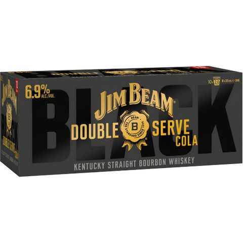 Jim Beam BLACK DBS Can 6.9% 10PK x3