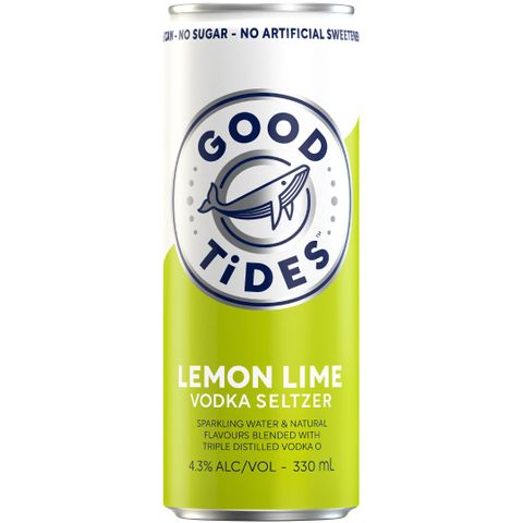 Good Tides Lemon Lime Seltzer 330ml x24