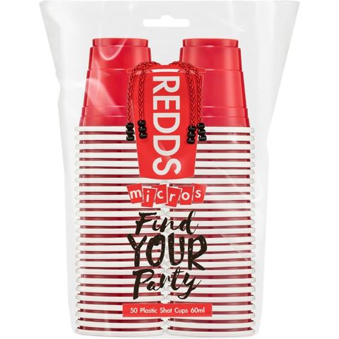 Redds Shot Cups 60ml 50 Per Sleeve