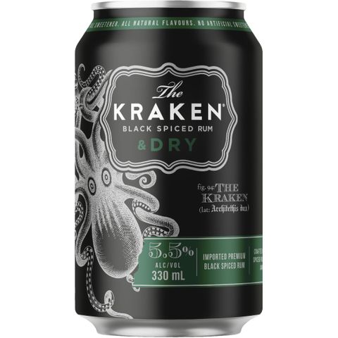 Kraken Spiced Rum & Dry 5.5% 330ml x24