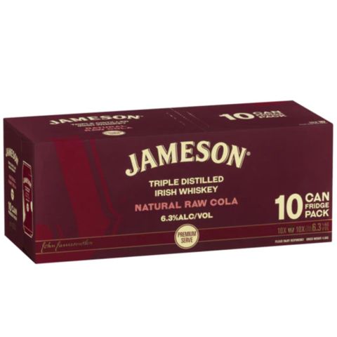 Jameson & Raw Cola 6.3% 375ml Can 10PKx3