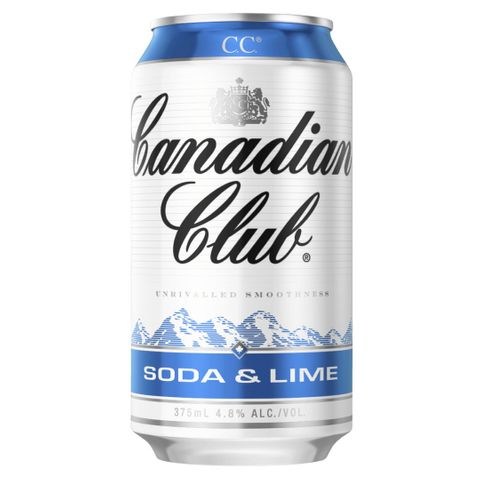 Canadian Club Soda & Lime 4X6 Can 375ml x24