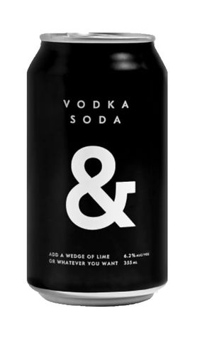 Vodka Soda & Black 6.2% Can 355ml-16 AMP