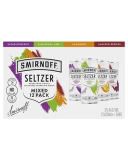 Smirnoff Seltzer Mixed Can 250ml 12PK x3