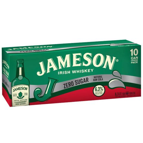 Jameson Zero Cola Can 6.3% 10PK x3
